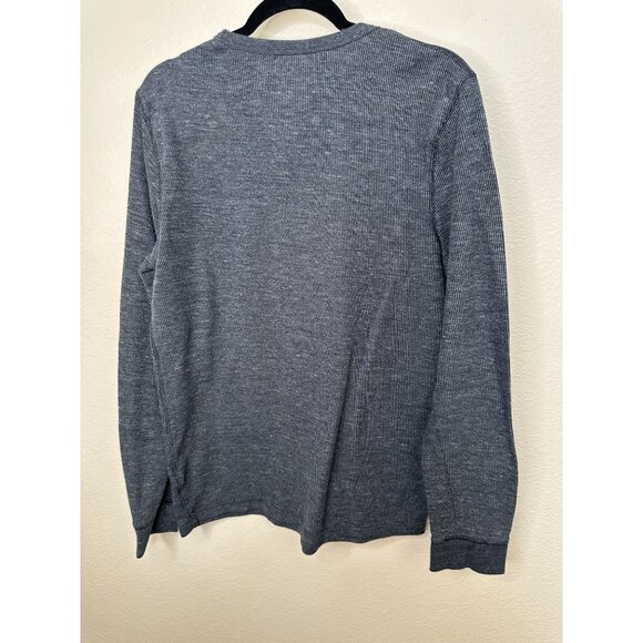 Sonoma Mens Gray Long Sleeve Waffle Knit Shirt M Cotton Crew Neck Thermal - Picture 2 of 5